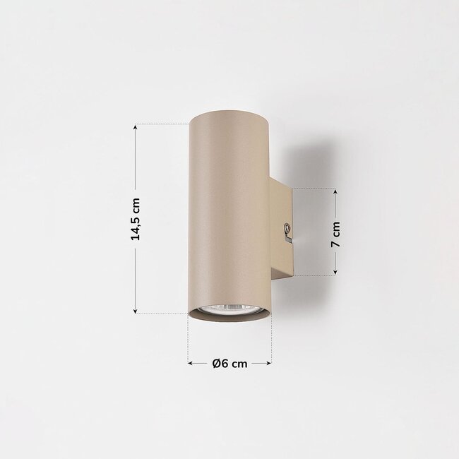 Brunio up & down wall light - sand beige