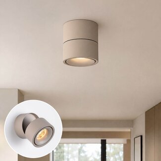 Dim-to-warm surface-mounted spotlight Julie in beige