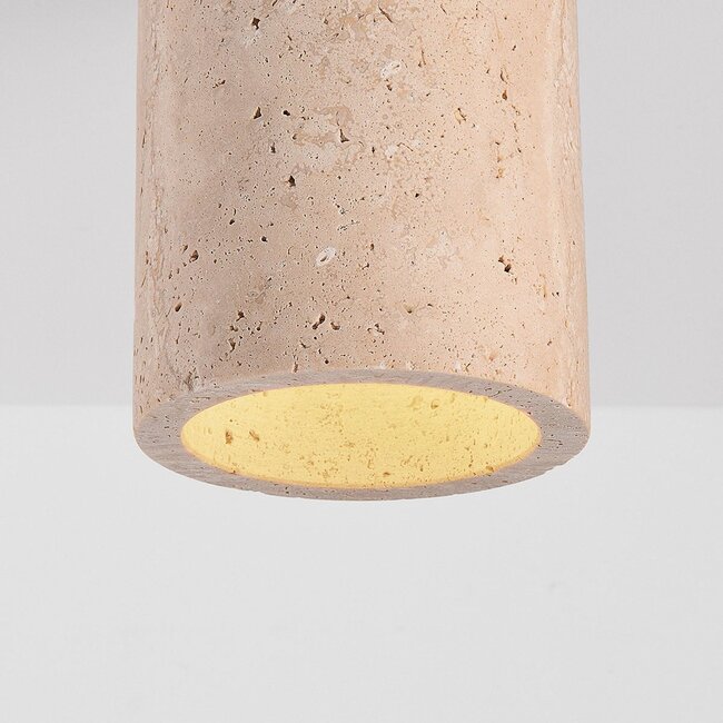 ceiling light Amara - travertine (natural stone) and wood