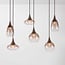 6-light pendant lamp Loic with ombre glass in brown