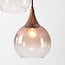 3-light pendant lamp Loua with ombre glass in brown