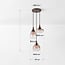 3-light pendant lamp Loua with ombre glass in brown