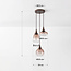3-light pendant light Loua with ombre glass - brown
