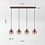 4-light pendant lamp Palaio with ombre glass in brown