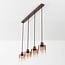 4-light pendant lamp Palaio with ombre glass in brown