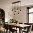 6-light pendant lamp Palaio with ombre glass in brown