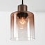 6-light pendant lamp Palaio with ombre glass in brown