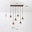 6-light Palaio pendant light with ombre glass - brown