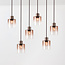 6-light Palaio pendant light with ombre glass - brown