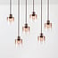 6-light pendant lamp Palaio with ombre glass in brown