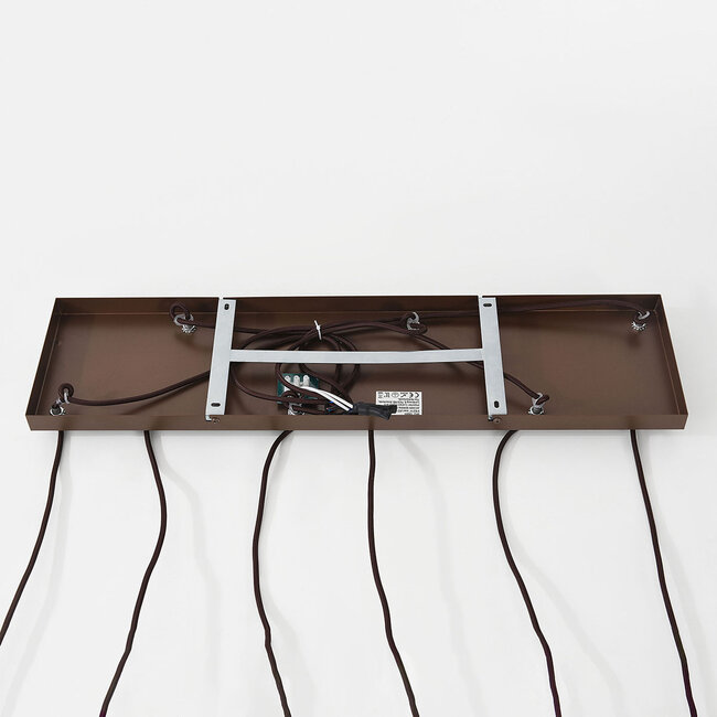 6-light Palaio pendant light with ombre glass - brown