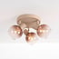 Adjustable ceiling lamp Terra 3-light with ombre glass in beige