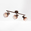 Adjustable ceiling light Lorie 3-light with ombre glass - brown