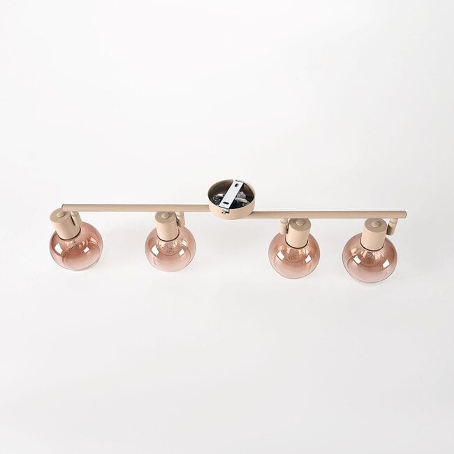 4-light adjustable ceiling lamp Dari with ombre glass in beige