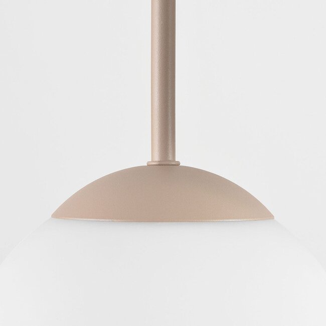 Ceiling light Carat in travertine (natural stone) with opal white glass, 5-light - beige