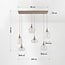 6-light pendant lamp Loic with clear glass in sand beige