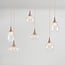 6-light pendant lamp Loic with clear glass in sand beige