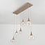 6-light pendant lamp Loic with clear glass in sand beige