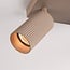 Blaze 3-light ceiling light with ribbed, adjustable spotlights - sand beige