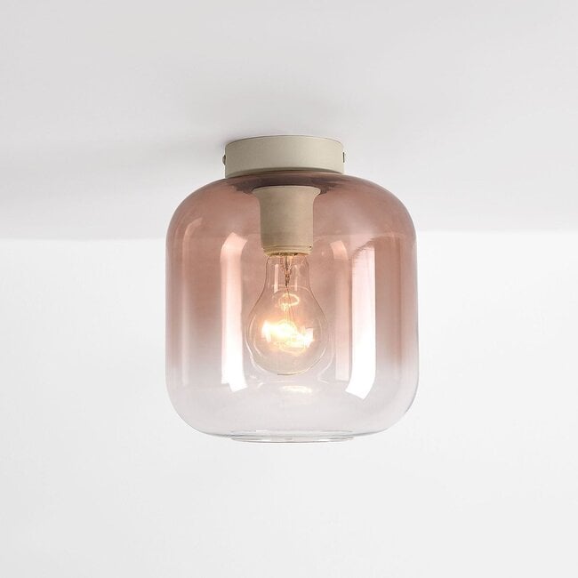 Ceiling lamp Soli in beige with ombre glass