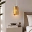 pendant light Tablon - wavy slatted shade in gold