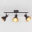3-light designer ceiling spotlight Alexis in black and gold