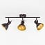 3-light designer ceiling spotlight Alexis in black and gold