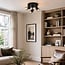 3-light industrial ceiling spotlight Chicago - matt black and smoked