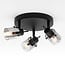 3-light industrial ceiling spotlight Chicago - matt black and smoked