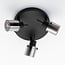 3-light industrial ceiling spotlight Chicago - matt black and smoked