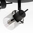 3-light industrial ceiling spotlight Chicago - matt black and smoked