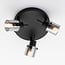 3-light industrial ceiling spotlight Chicago - matt black and smoked