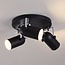 Modern Matt black with chrome ceiling spotlight, 3-light - Houston