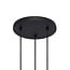 3-light modern pendant light Scott - matt black and amber glass
