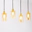 4-light industrial pendant light Tuscon - matt black and amber