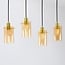 4-light industrial pendant light Tuscon - matt black and amber