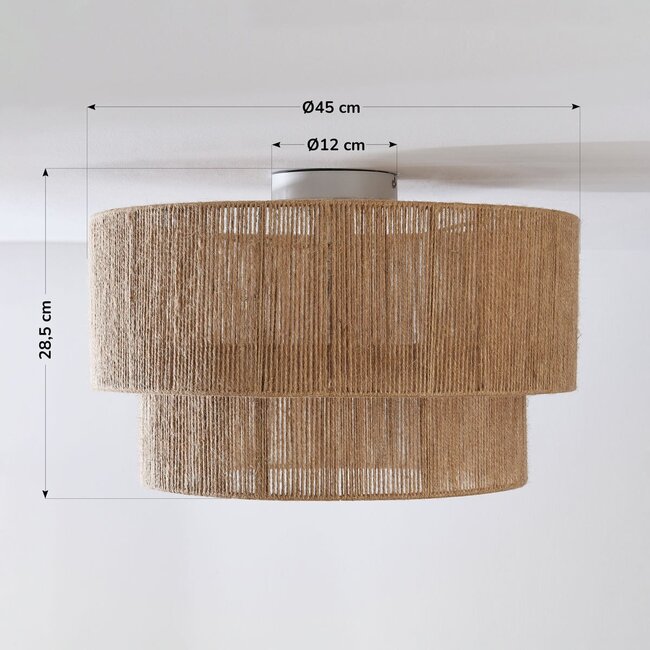 Fika Ceiling Light with Braided Hemp Shade