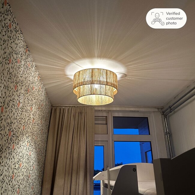 Fika Ceiling Light with Braided Hemp Shade