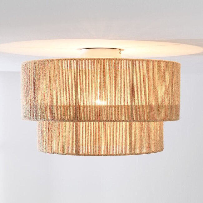 Fika Ceiling Light with Braided Hemp Shade