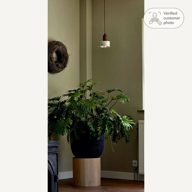 Lito Pendant Light with Terrazzo Effect and Wood
