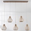 Japandi Senji pendant lamp – 5-light sand taupe with linen shades