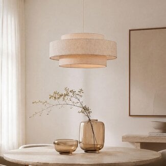 Pendant light Tina with layered fabric shade