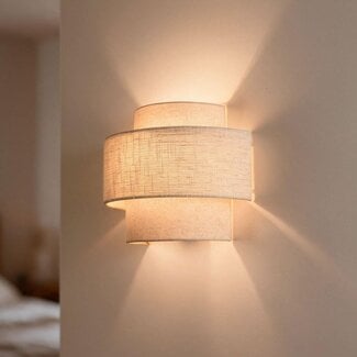 Wall light Tanja with layered fabric shade
