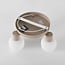 Ceiling lamp Natasja with 3 adjustable ribbed opal-white glass globes in sand beige