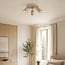 3-light adjustable ceiling lamp Bruna with ribbed shades in beige