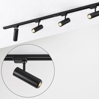 1.5 metre 1-phase track system set with Jazz spotlights, black