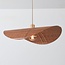 Roses pendant light with woven bamboo - brown