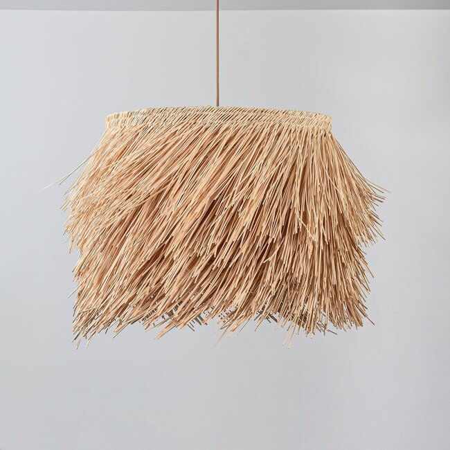 Pendant light Katrien with playful rattan shade - natural