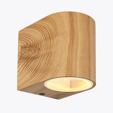 Wood effect lamps for outdoor use