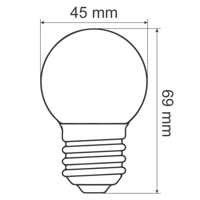 Festoon light set with 1W LED bulbs with opal-white covers